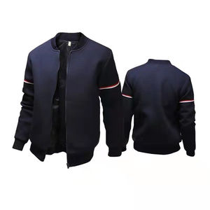 Customized Bomber Jacket New Design Winter Stand Collar Zipper Men's Jacket Sale Fashion Washable Solid Color Bomber Jacket - Product Image 5