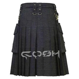 Kilt táctico utilitario para hombre de mezclilla resistente con bolsillos de carga para el trabajo y el uso diario al aire libre - Product Image 6