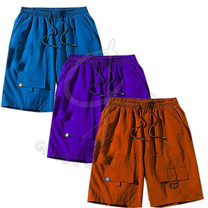 Short coupe-vent moderne de coupe athlétique avec taille personnalisée Short coupe-vent de poche avant pour hommes - Product Image 4
