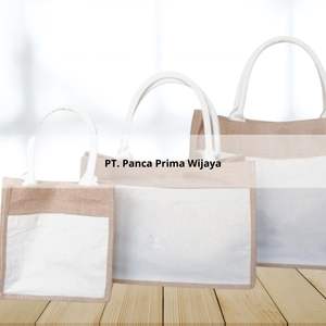 Haute qualité décontracté Jute toile sac fourre-tout moyen écologique réutilisable toile de jute sac à provisions naturel solide Texture Promotion personnalisée - Product Image 1