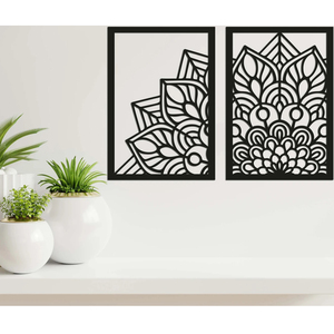 Ensemble de 2 motifs abstraits en bois découpant au laser un design génial pour la décoration murale arrière de la maison taille personnalisée et finie - Product Image 4