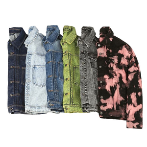 OEM personalizado de alta calidad de los hombres de algodón de Jean Chaqueta de mezclilla personalizado de alto pigmento lavado chaqueta de mezclilla abrigo - Product Image 3