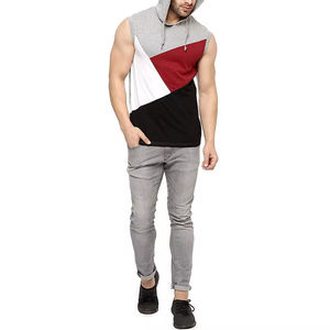 Custom Crocheted Winter <b>Sleeveless</b> <b>Hoodie</b> for <b>Men</b> Gym Fitness Hooded Casual Sportswear Eco-Friendly Breathable Workout 2026 - Product Image 1