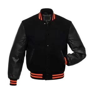 Customized Best Design High Quality Wool Body Customized Genuine Leather Arms Letterman College Varsity Jackets