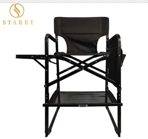 准备发货带杯架的折叠铝制高导演化妆师椅子