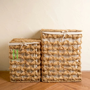 Cesta de Almacenamiento de Pasto Marino Hecha a Mano al Mejor Precio y Cesta Alta de Pasto Marino con Flecos Hecha en Vietnam - Product Image 4