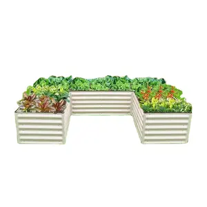 Grande jardinière en acier pour l'extérieur, lit surélevé en métal pour légumes, fleurs, herbes, grande jardinière en acier, décoration galvanisée OEM ODM