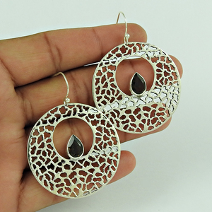 Dainty Party Wear Boucles d'oreilles pour elle 925 Sterling Silver Natural Lemon Topaz Gemstone Round Shape Earring Handmade Jewelry India - Product Image 2