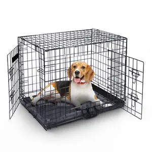 Hot sale products metal 2 door dog crates cage xxl foldable indoor big dog cage for large dogs