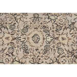Turkish Vintage Rug 6.2x8.9 ft, <b>Brown</b> Animal Print <b>Wool</b> Rug - Product Image 5