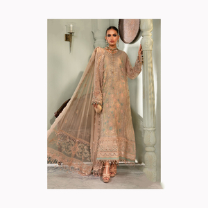 2024 nouvelle mode haute qualité broderie Salwar Kameez longue robe en soie dames Lehenga ODM vente en gros vêtements indiens et pakistanais - Product Image 3