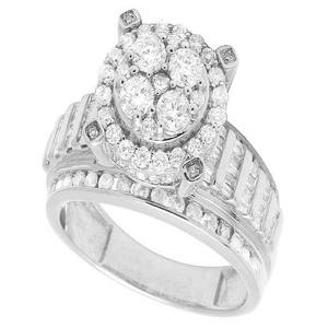 Flower Cluster Diamond Wedding Engagement & Anniversary Women's <b>Ring</b> With Elegant <b>Silver</b> <b>Statement</b> Jewelry for Gift - Product Image 3