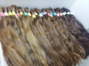 Extensions de cheveux en vrac de haute qualité au prix de gros 100 grammes 26 pouces Texture droite de couleur claire doublement étirée - Product Image 3