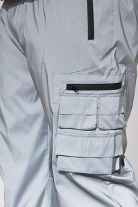 Nylon <b>Waterproof</b> Elastic Waist Multi Pocket Drawstring Straight Leg Casual Bottoms Outdoor Utility <b>Trousers</b> men's pants Supplier - Product Image 5