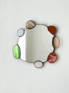 Miroir à cadre en bois avec résine et émail Miroir mural décoratif pour salon chambre et hall Miroir en émail en résine de haute qualité - Product Image 2