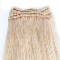 Extensions de cheveux cousues extra longues, couleur blond platine extra clair, 120x60cm, 90g, couleur COSIDO.L60, 100% cheveux humains Remy