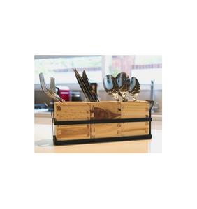 Soporte para utensilios de madera de 3 secciones, soporte para cubiertos de madera de calidad creativa, soporte de almacenamiento para cubiertos de diseño antiguo a un precio asequible - Product Image 3