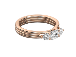 Anillo de Compromiso de Diamante Cultivado en Laboratorio con Baño de Oro de 14K y Platino/Plata de Luster Jewelry para Ella con Certificación IGI - Product Image 4