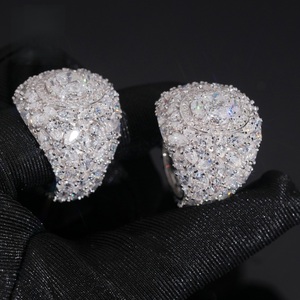 <b>Mens</b> 925 <b>Silver</b> Moissanite Oval Cluster Statement <b>Ring</b> Iced Pave Luxury Cocktail <b>Ring</b> White Gold Finish Handmade - Product Image 4