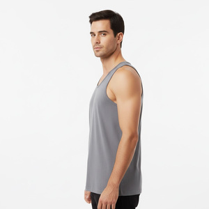 <b>Men</b> polyester tank top OEM factory supplier wholesale custom made sleeveless gym wear workout <b>vest</b> sporty fashion fitness outfit - Product Image 3