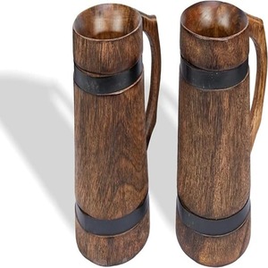 Tasse à bière en bambou Assamais | Tasse à café traditionnelle | pour cuisine bureau maison | Brun Lot de 2 - Product Image 1