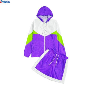 Conjunto de Chaqueta Corta Cortavientos Estampada de Invierno Unisex de 2 Piezas con Cierre, 100% Nailon, Servicio OEM Personalizado Incluido - Product Image 1