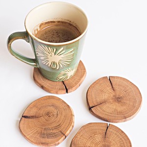 Set of 4 Round Wood Coasters Eco-Friendly Diameter Ready Use <b>Coffee</b> <b>Table</b> Coasters Housewarming Gift for <b>Table</b> Decoration - Product Image 3
