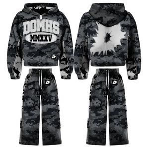 Conjunto de Pantalones y Sudadera Deportiva Personalizada de Invierno para Hombre y Mujer, Transpirable, con Capucha de Forro Polar y Pantalones Acampanados - Product Image 2