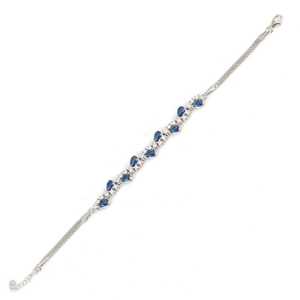 925 Sterling <b>Silver</b> Waterway Model <b>Bracelet</b> with Sapphire Stone Elegant Crystal <b>Bracelets</b> & <b>Bangles</b> - Product Image 4