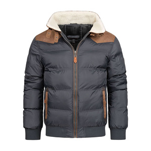 Vêtements d'hiver de qualité supérieure avec fermeture éclair et col en fourrure veste parka pour hommes vêtements pour temps froid veste à col montant avec logo personnalisé - Product Image 2