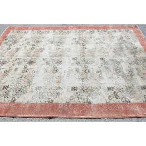 พรมขนสัตว์ตุรกี6FT x 8.9ft วินเทจสีเบจสีส้มการออกแบบการเย็บปะติดปะต่อกันเทคนิคสานแบนสำหรับตกแต่งห้องนั่งเล่นยางขนาด4เมตร - Product Image 5