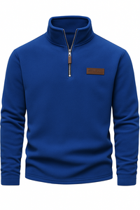 High Quality Custom Made 1/4 <b>Zip</b> <b>Fleece</b> Pullover Sweater Eco-Friendly Windproof Digital Winter 100% Cotton Solid <b>Men's</b> 300g - Product Image 5