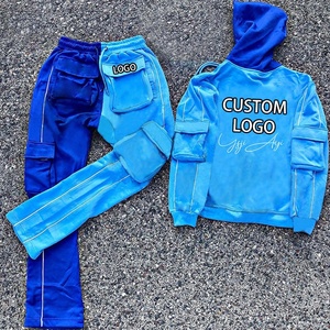 ชุดวอร์มกันหนาวของผู้ชายชุดวอร์มสีแบบเรียงซ้อนกันออกแบบโลโก้ได้ตามต้องการ - Product Image 4