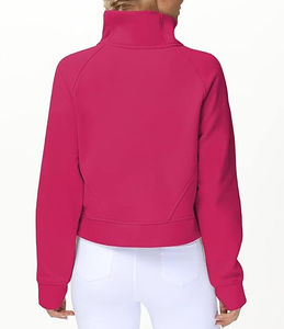 Sudadera con Capucha de Color Personalizado, Manga Larga, Estilo Holgado, con Cierre de Cremallera, para Mujer, Ropa Urbana, Sudadera con Media Cremallera, Sudadera Holgada - Product Image 5