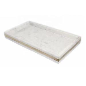 Simple Plain White Bone Inlay Tray Classic Decorative Tray For Kitchen Dining <b>Coffee</b> <b>Table</b> And Practical Serving Uses From India - Product Image 2