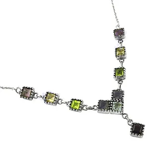 Collier en argent 925 avec pierres précieuses pour femmes, bijoux de mode pour tous les jours - Product Image 1