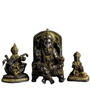 Resina poliresina fibra di vetro resina personalizzata ganesh lord shiva parvati indian hindu god statue home decor