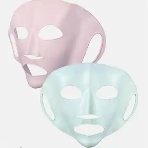 Silikon yüz maskesi kapak silikon cilt maskesi kullanımlık nemlendirici yüz silikon yüz Wrap için sac maskeleri