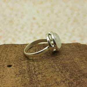 Handmade Bohemian Modern Design <b>Ring</b> Rainbow Moonstone Gemstone <b>Set</b> in 925 Sterling <b>Silver</b> Simple Band <b>Ring</b> Artisan Crafted Gift - Product Image 4