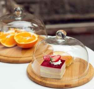 Soporte de pastel de madera creativo con tapa de vidrio accesorio de cocina económico para uso doméstico y hotelero - Product Image 4