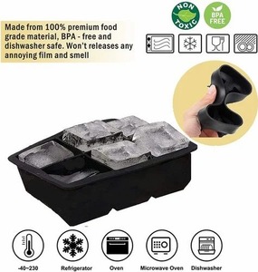 Moldes de Silicona Premium para Cubitos de Hielo, 6 Cavidades, Tamaño Grande, Libres de BPA, Grado Alimenticio, Fácil Desmoldeo, Apilables, con Tapa Extraíble - Product Image 5