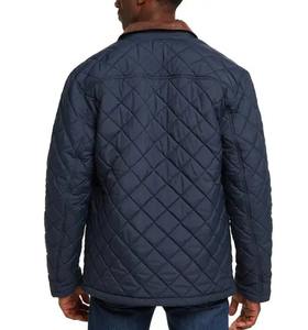 Veste en coton matelassé à carreaux pour hommes, légère, classique, grande poche, vêtements de travail, décontractée, petit revers, vestes chaudes - Product Image 3