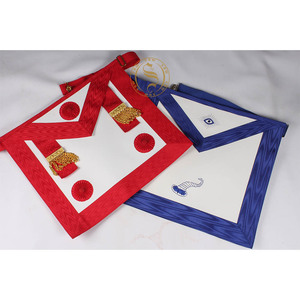 Haute qualité bleu Lodge maçonnique Regalia personnalisable brodé officiers tabliers col en dentelle en gros tissu produit personnalisé - Product Image 3