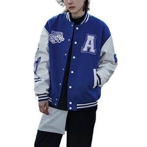 Veste universitaire en cuir de laine XL pour hommes de haute qualité personnalisée hiver Style High Street brodé Chenille Logos Style Letterman nouveau - Product Image 5