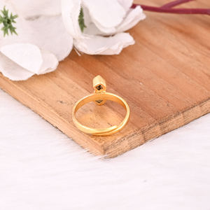 Apatite CZ Gemstone Bague de créateur en argent sterling massif 925 plaqué or jaune Cadeau pour elle Bijoux faits main Bagues ajustables - Product Image 5