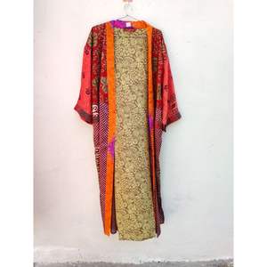 Kimono de seda Vintage para mujer, Floral bata de baño, ropa de verano, ropa de playa térmica, cubierta de Bikini, ropa de baño para primavera, ropa de dormir - Product Image 2