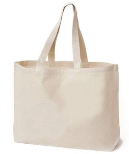 Vente en gros Sac cabas uni avec logo personnalisé Sac en toile de coton Sacs fourre-tout en toile vierges par sublimation - Product Image 1