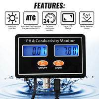 Moniteur de conductivité en ligne de haute qualité testeur PH & EC ATC surveillance continue en temps réel pour étang d'aquarium
