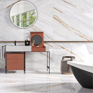 Azulejos de suelo y pared esmaltados blancos de porcelana pulida de estilo europeo moderno de 800x1600mm para proyectos de interior y exterior - Product Image 2