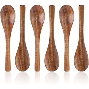 Ensemble cuillère et fourchette à salade en bois fait main, écologique, classique, outils de cuisine pour les fêtes par Saniya Handicraft - Product Image 5